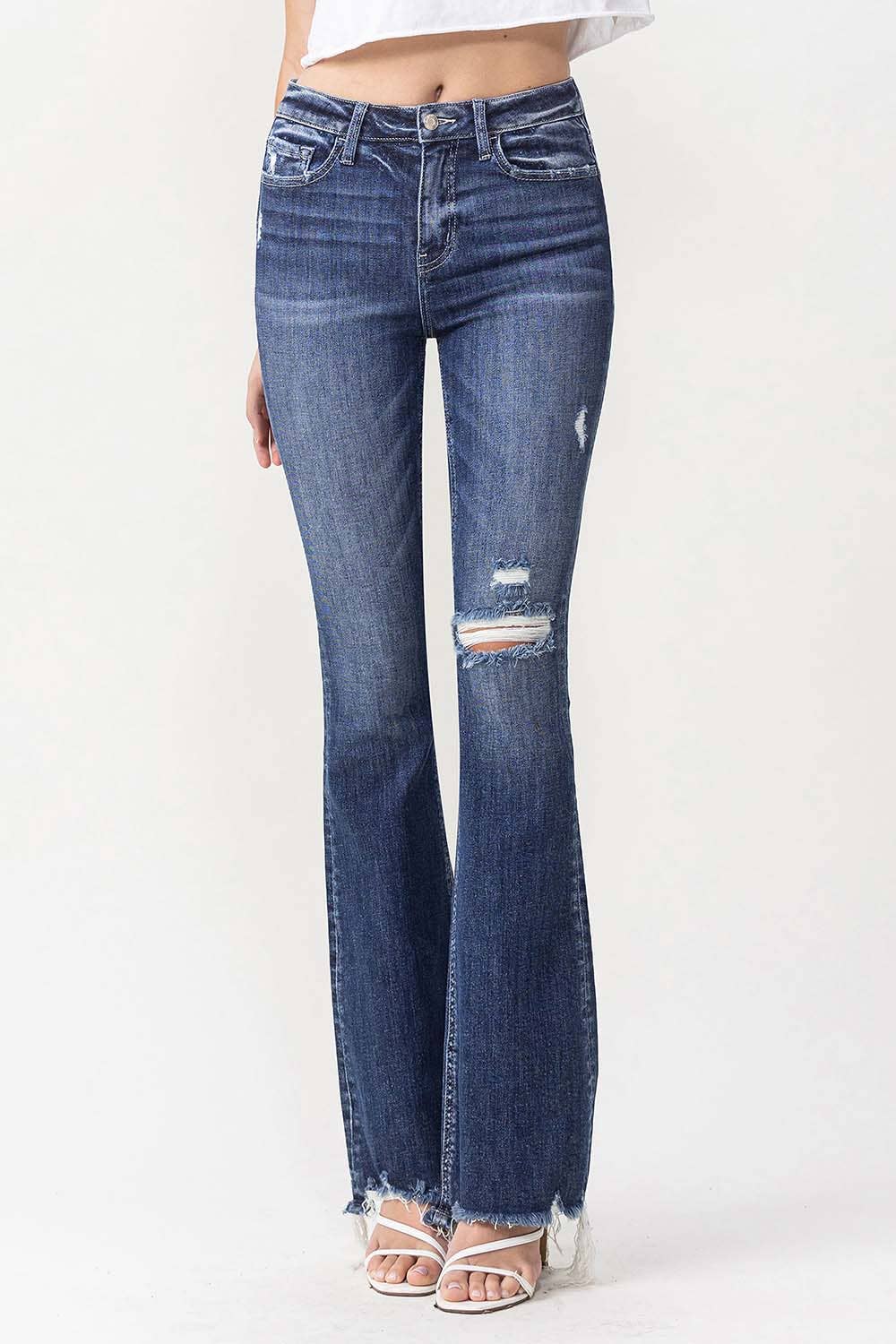 HIGH RISE FLARE JEANS: Dazzle