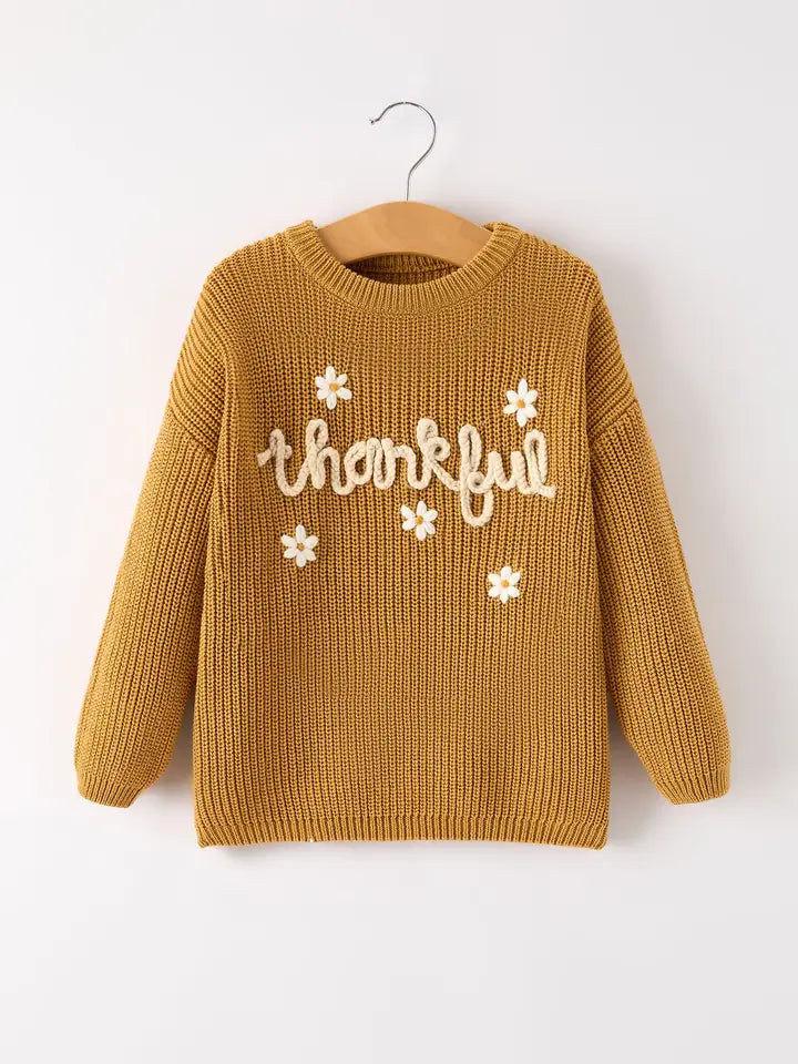 Fall Thanksgiving Brown Girls Pullover Sweater