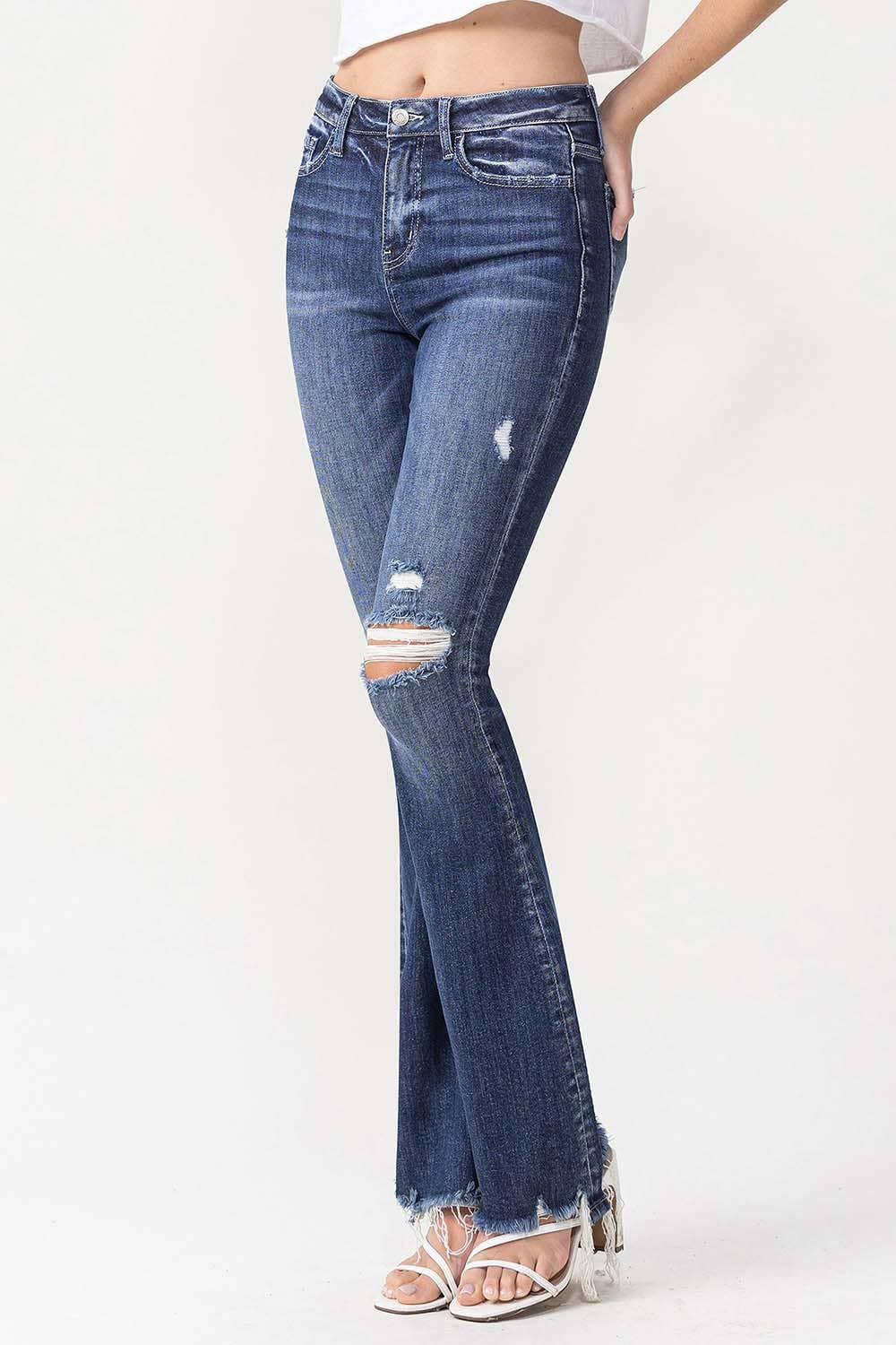 HIGH RISE FLARE JEANS: Dazzle