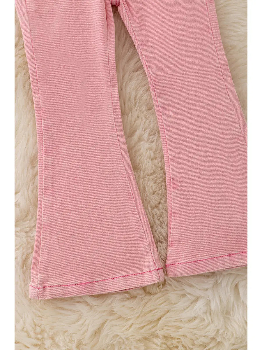 Pink Bootcut Denim Pants