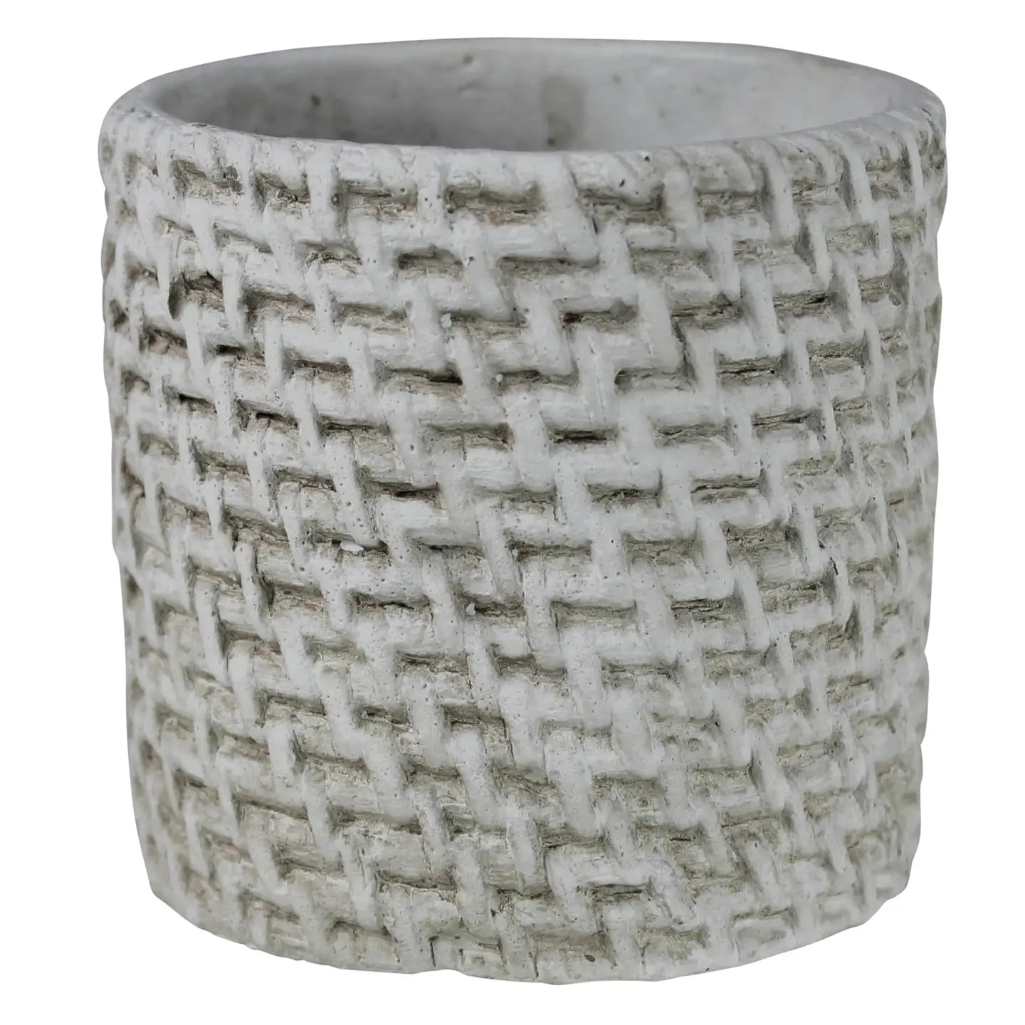 Cachepot Cement Basket Weave
