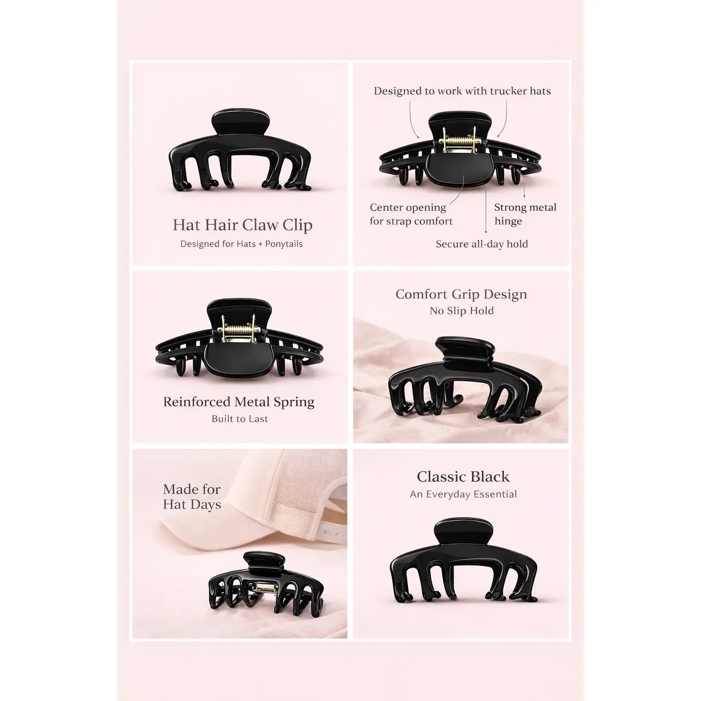 Hat Hair Claw Clip