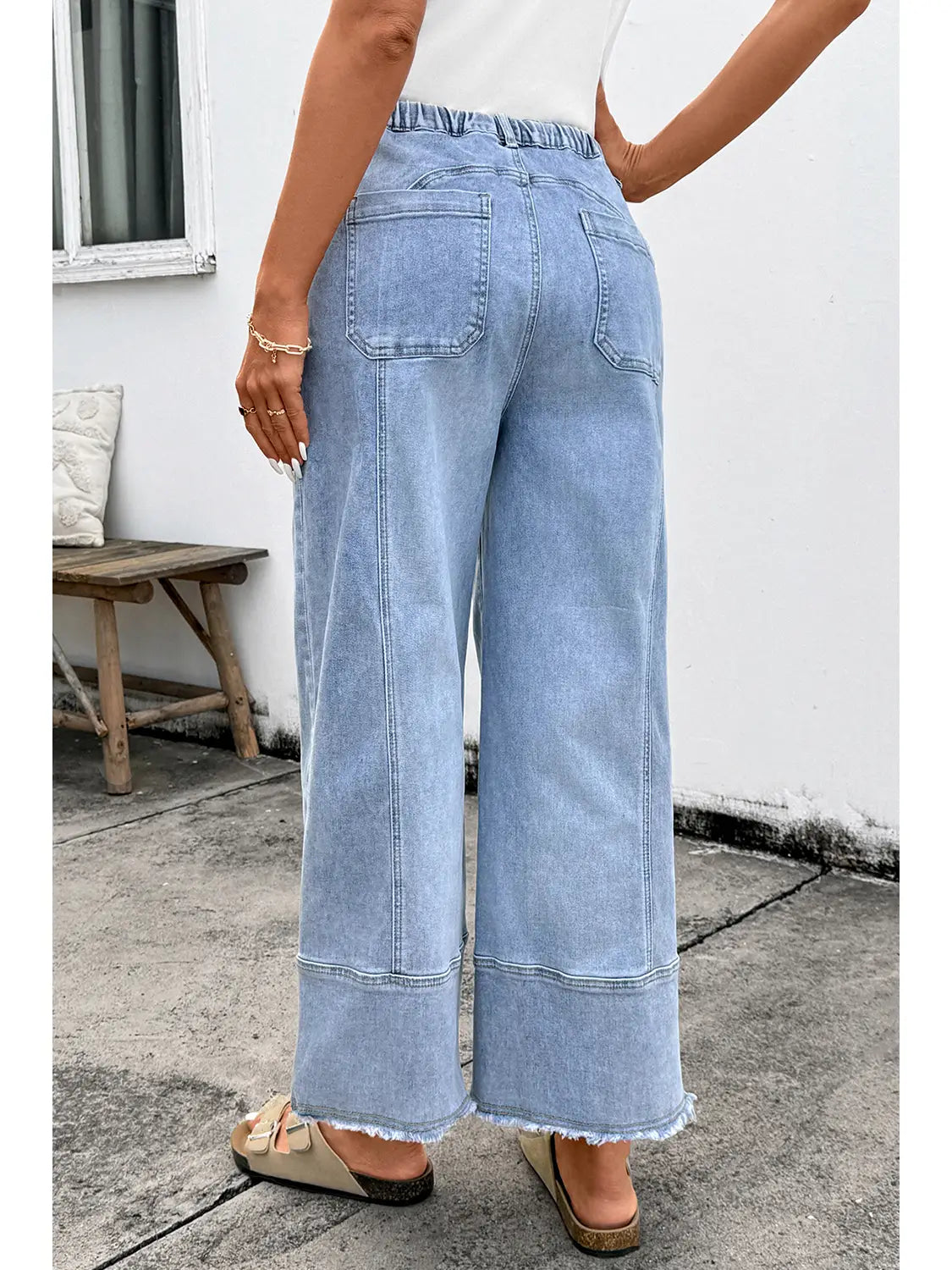 Women's Wide Leg Drawstring Jeans