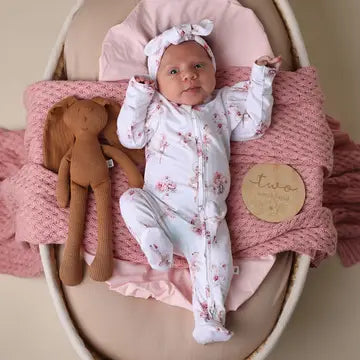 Organic Snuggle Sleepsuit Zip Footie with Frill