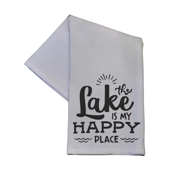 The lake is my happy place |Tea Towel|