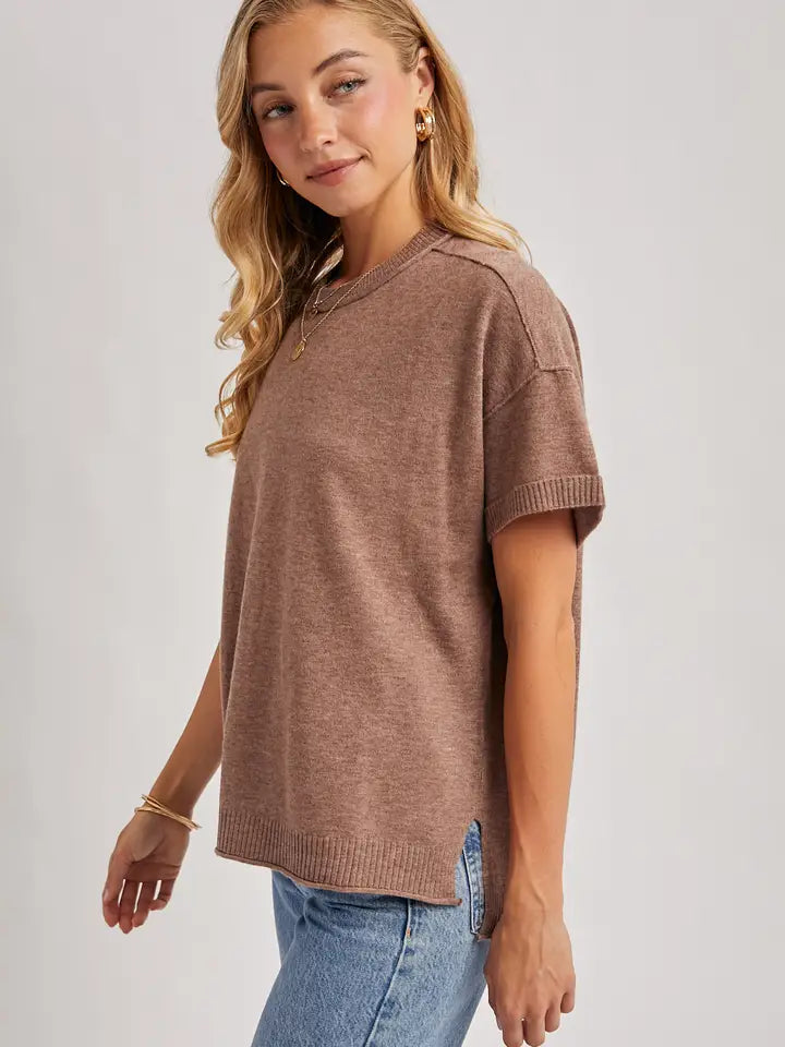 Crew Neck Knit T-Shirt