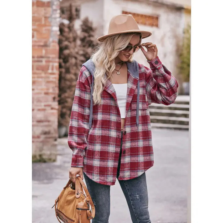 Checkered Hooded Flannel
