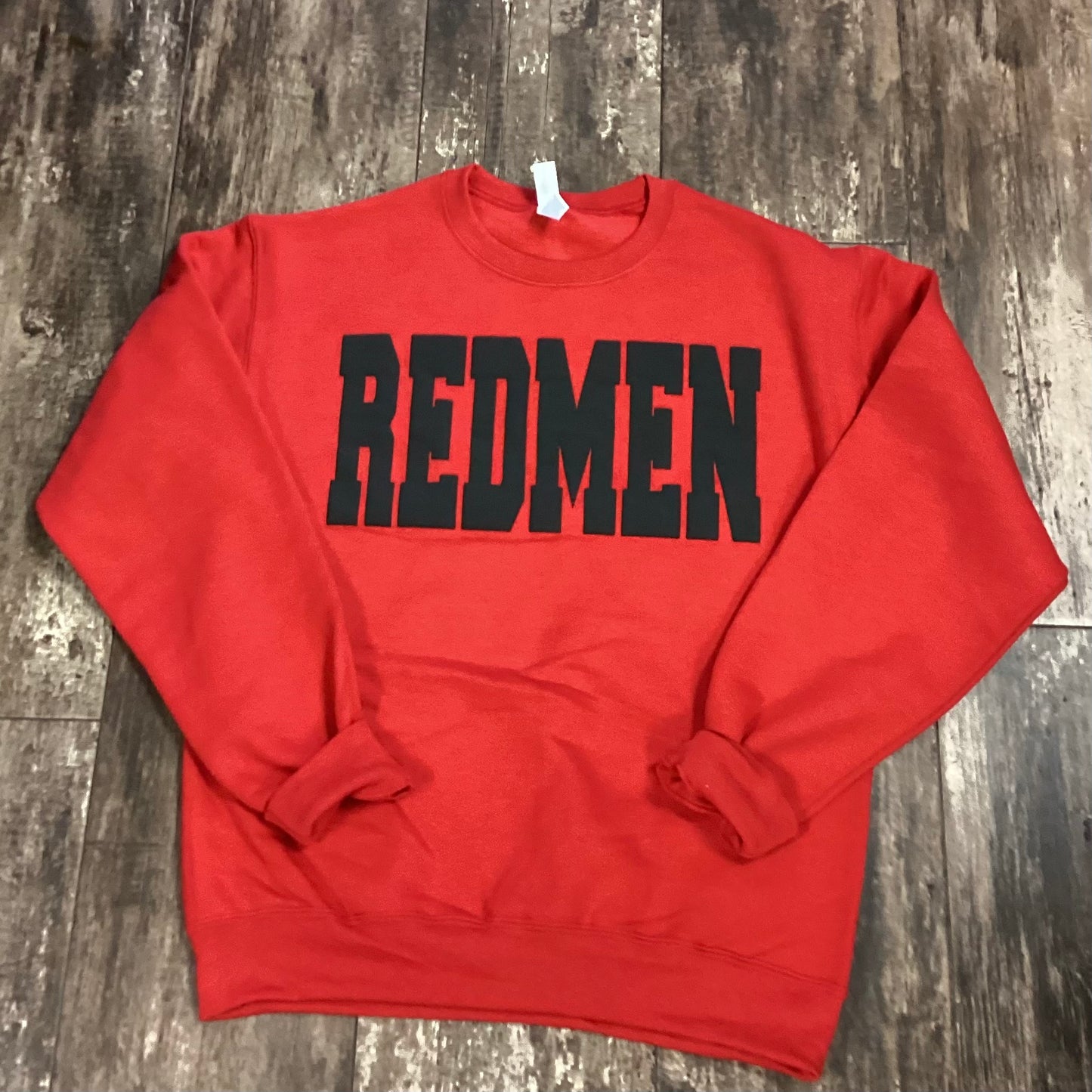 Sisseton Redmen Puffy Letter Crewneck
