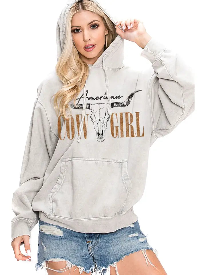 American Cowgirl Mineral Wash Hooded