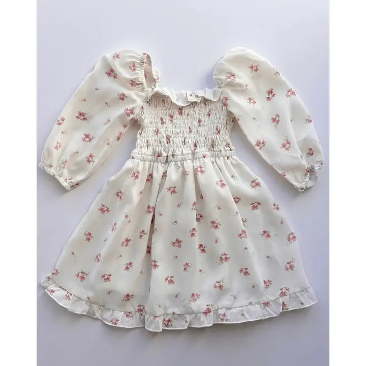 Puff Sleeves Kristy Dress - Pink Floral
