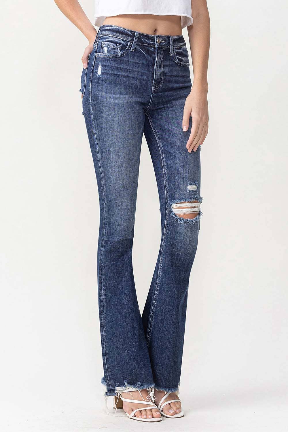 HIGH RISE FLARE JEANS: Dazzle