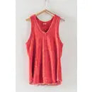 Washed Loose Fit Racerback V-Neck Tank Top