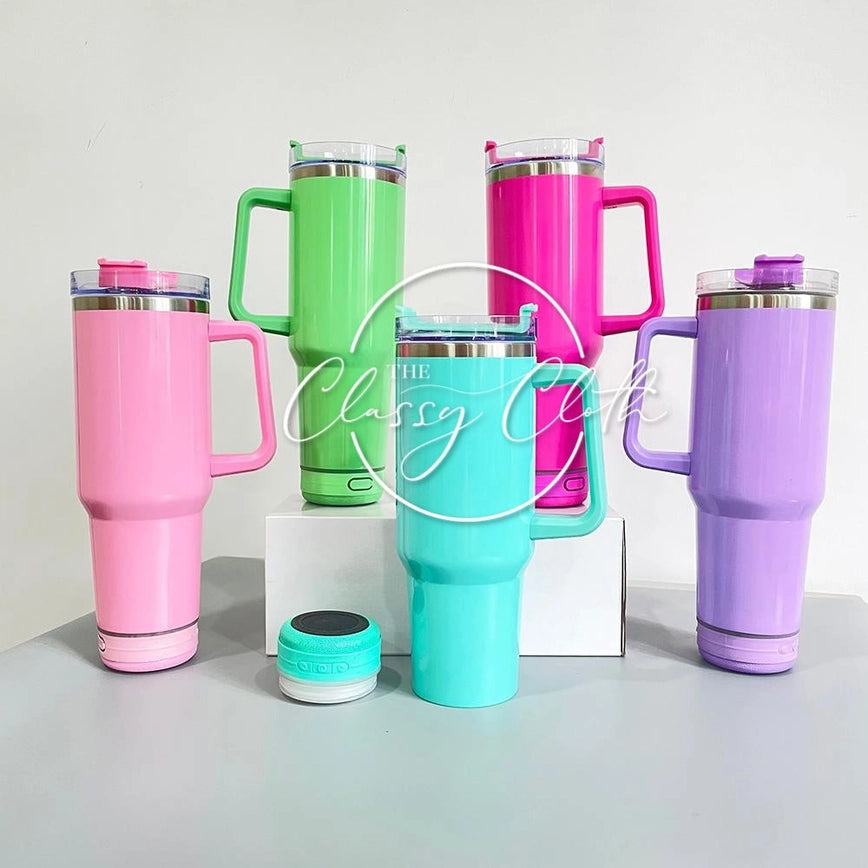 Quencher Tumbler with Bluetooth speaker