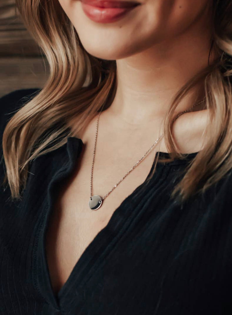 Silver Necklace with Circle Pendant