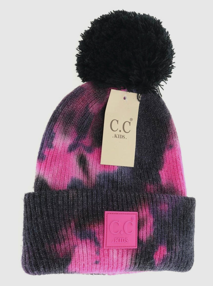 Kids Tie Dye Pom C.C Beanie