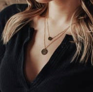 Gold Layered Necklace with Circle Pendants