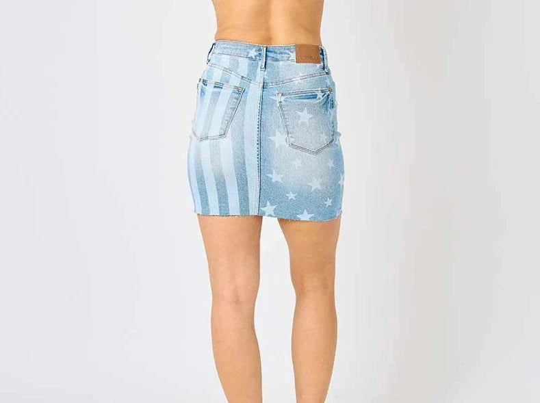 Judy Blue HW Star And Stripe Skirt