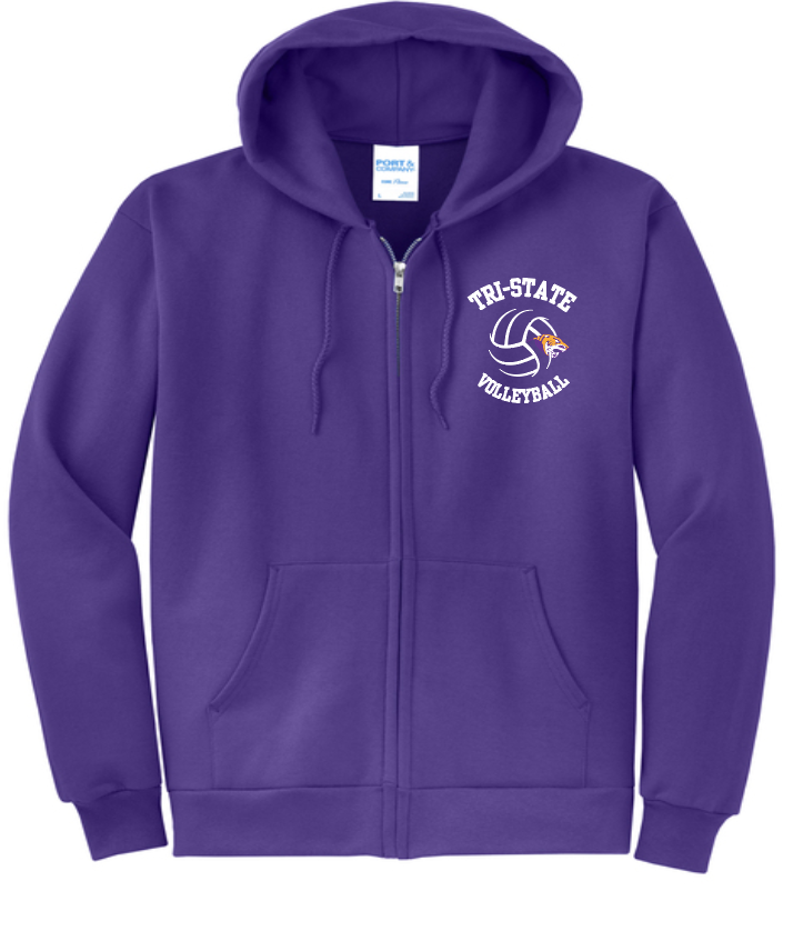 Port & Co® Core Fleece Full-Zip Hooded Sweatshirt Youth & Adult