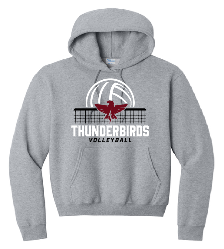 Port & Company Core Fleece Volleyball Hoodie Gray Youth & Adult