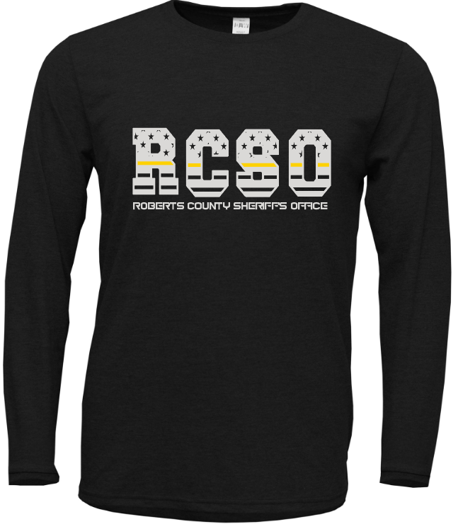 RCSO Thin Blue/Yellow Line Font BAW Tee and Long Sleeve