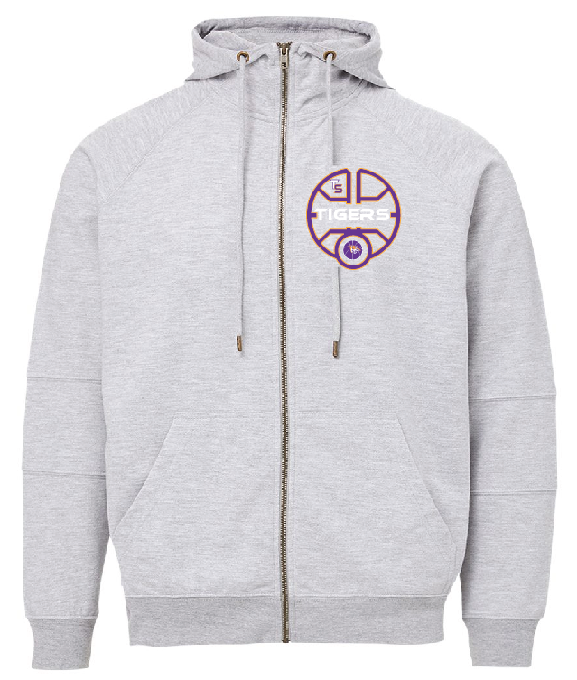 MV Sport Unisex Ezra French Terry Full-Zip Funnel Hooded Sweatshirt - 23110 BASKETBALL