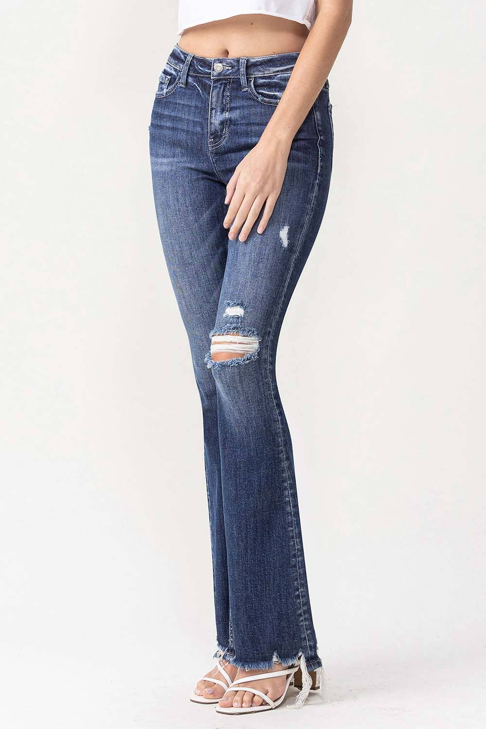 HIGH RISE FLARE JEANS: Dazzle