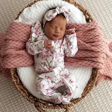 Organic Snuggle Sleepsuit Zip Footie with Frill