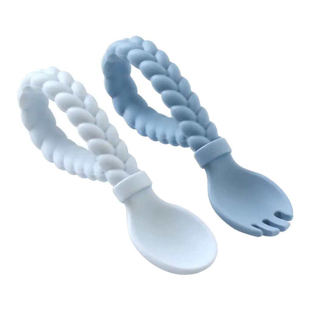 Baby Silicone™ Spoon + Fork Set