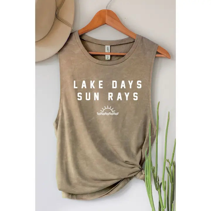 Lake Days Sun Rays Mineral Graphic Tank Top