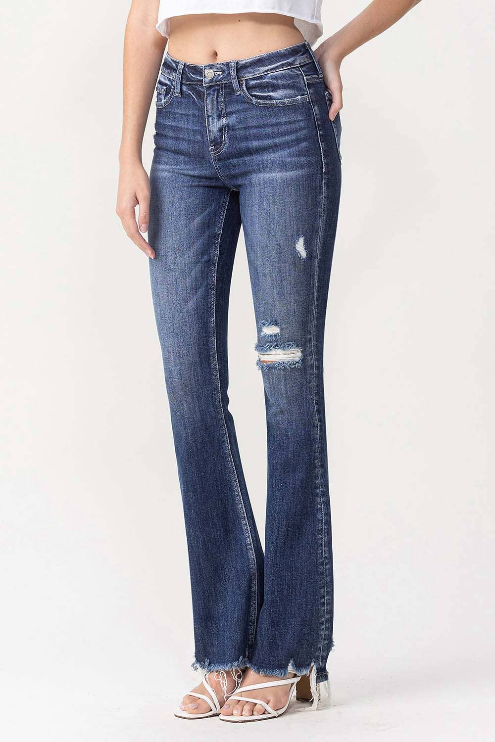 HIGH RISE FLARE JEANS: Dazzle