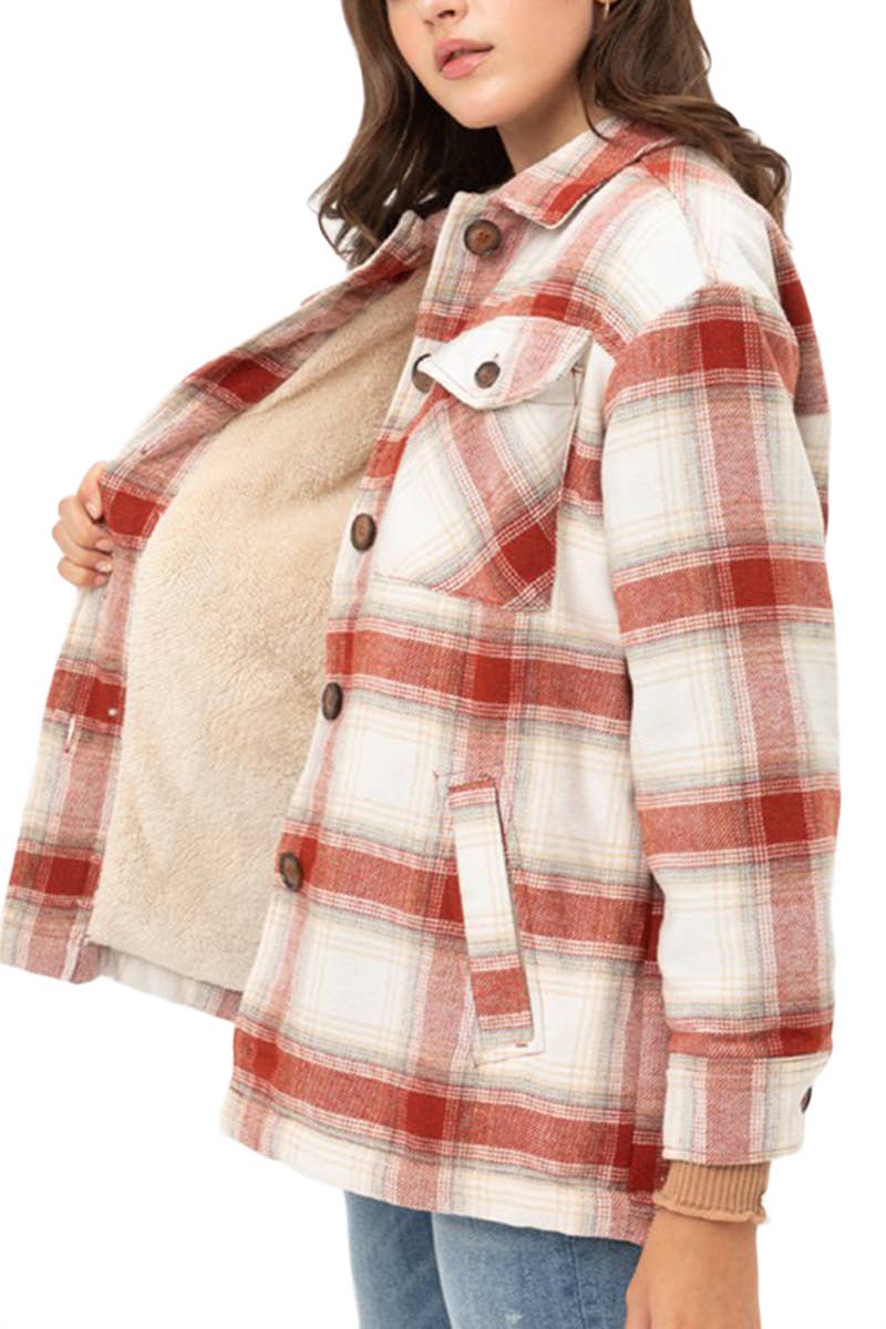 Fleece Lined Plaid Flannel Jacket