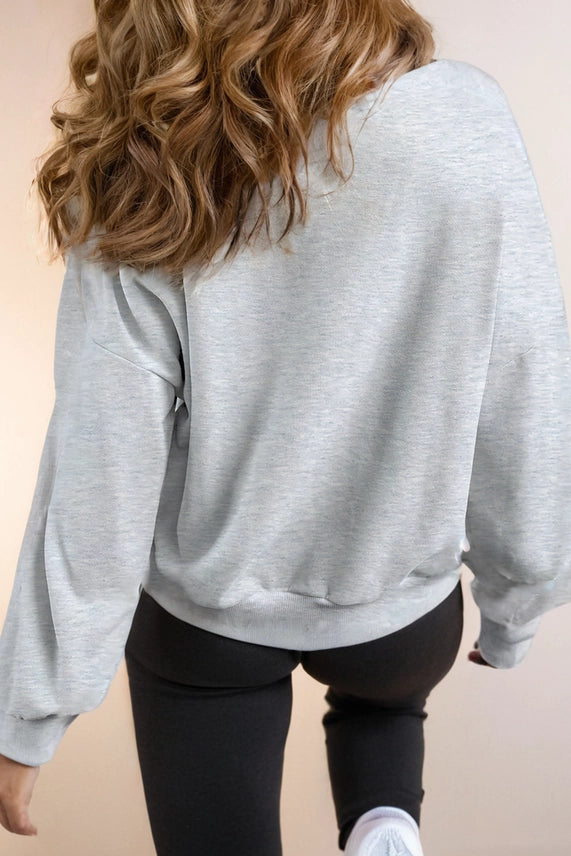 Half Zip Stand Neck Kangaroo Pocket Sweatshirt