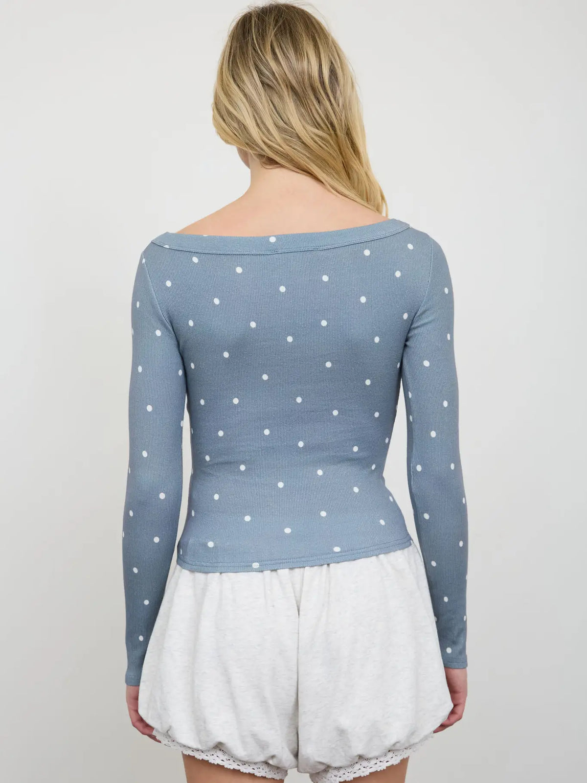 Polka Dot Boat Neck Longsleeve