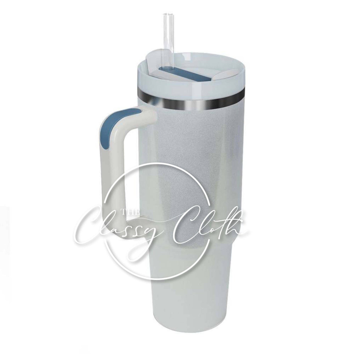 Quencher Tumbler 40 oz w/ grip - Silver Iridescent RTS