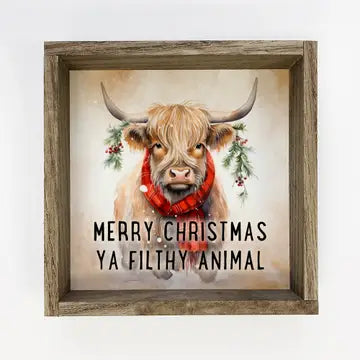 Merry Christmas Ya Filthy Animal Highland Cow