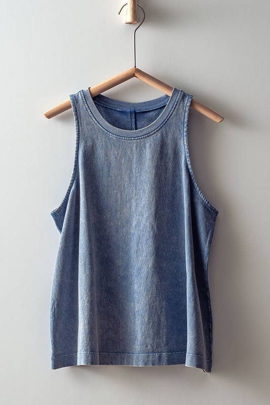 MINERAL WASH SLEEVELESS TANK TOP