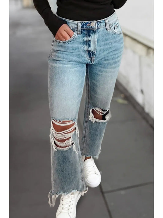 Flare Jeans Open Knee Fit
