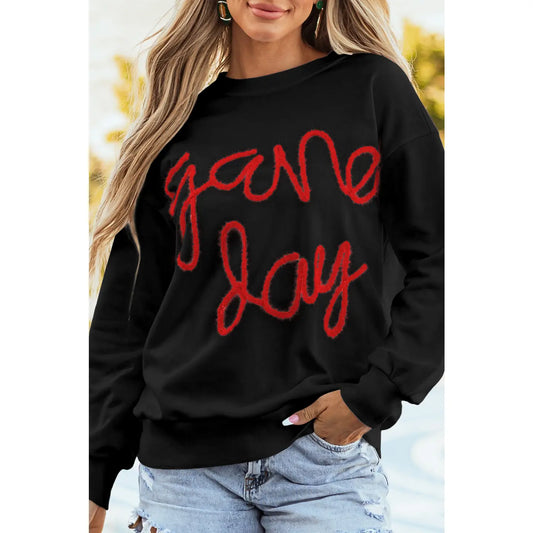 Fall Clothing Game Day Drop Shoulder Graphic Sweatshirt