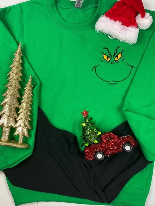 Grinch Sweater- embroidered