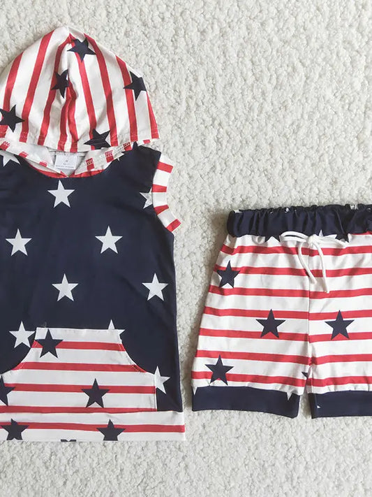 Star Striped 4th of July Outfit- Boys- Baby, Toddler, Kids