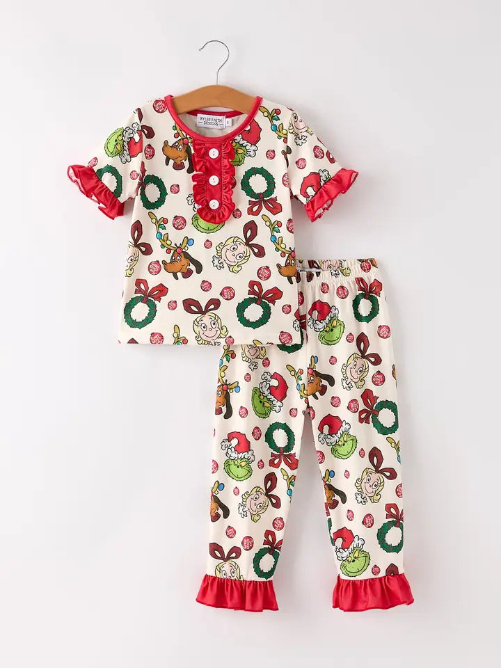 Christmas Character Pattern Girls PJ