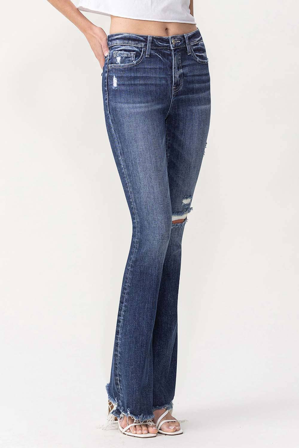 HIGH RISE FLARE JEANS: Dazzle
