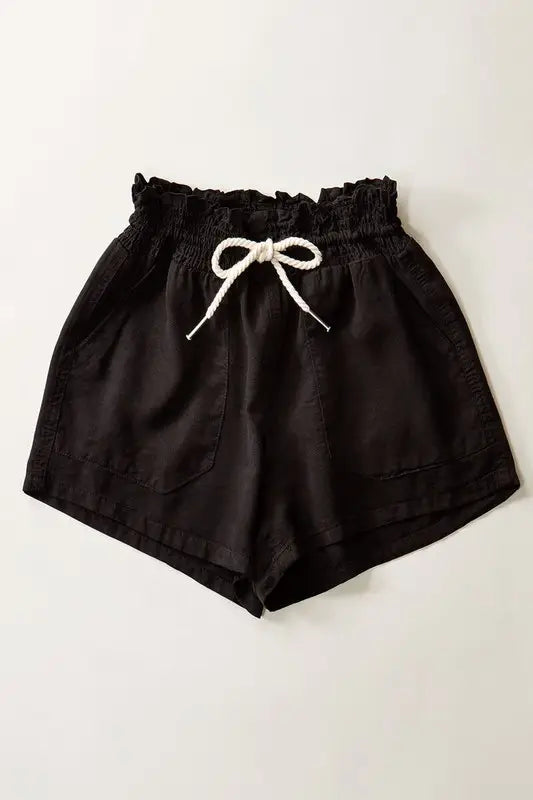 Rope Drawstring Tencel Summer Shorts