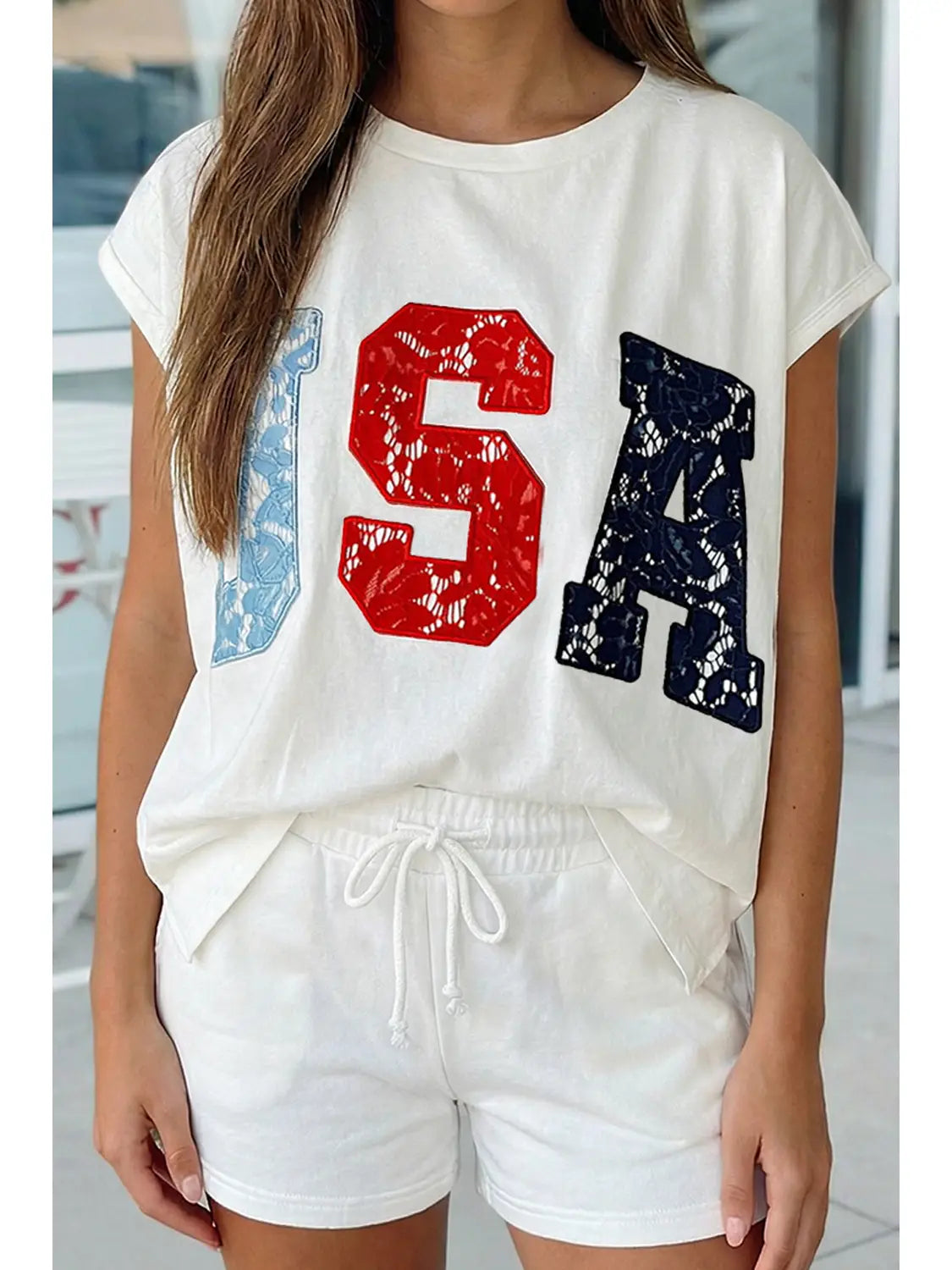 USA Color Block Dolman Tee