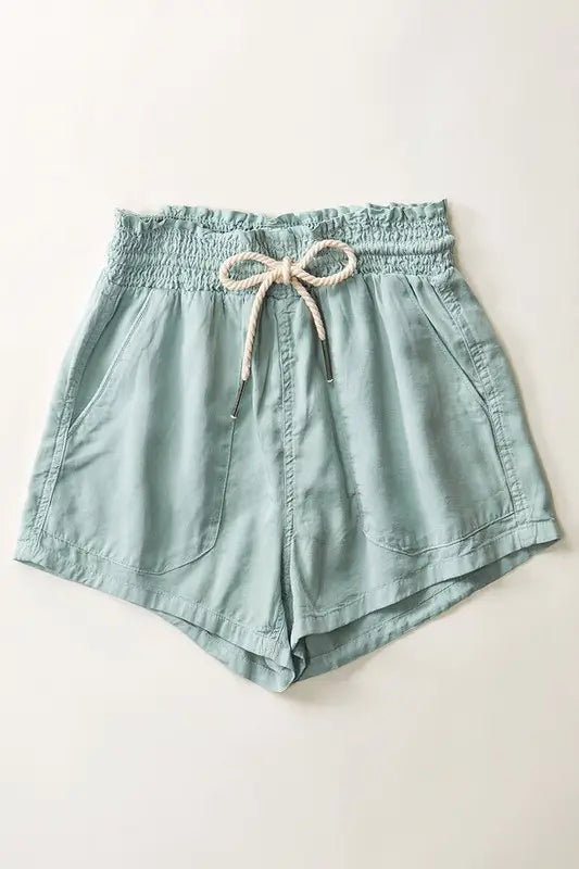 Rope Drawstring Tencel Summer Shorts