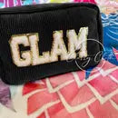 Chenille Letter Corduroy Makeup Bag