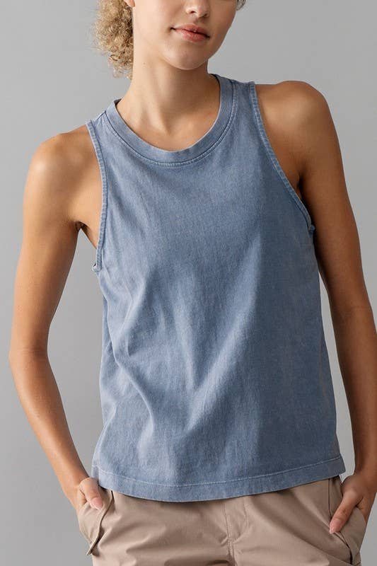 MINERAL WASH SLEEVELESS TANK TOP