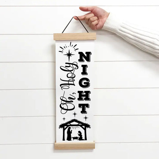 Nativity Sign - Oh Holy Night Canvas Wall Ar