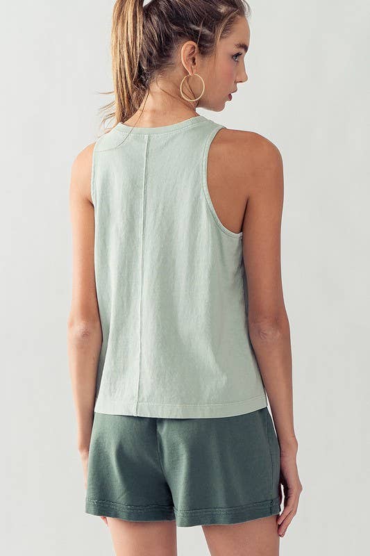 MINERAL WASH SLEEVELESS TANK TOP