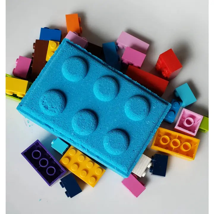 Building Block Bath Bomb with Car Inside, Block Bath Bomb